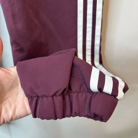 Adidas Burgundy Joggers with Classic White Stripe Size M - Picture 6 of 10